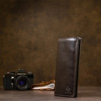 Мужской кожаный кошелек GRANDE PELLE 11469 Темно-коричневый