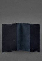 Кожаная обложка для паспорта 1.2 синяя Краст BN-OP-1-2-NAVY-BLUE