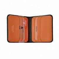 Кожаный мужской кошелек Visconti VSL34 Lank c RFID (Black-Orange)