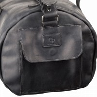Дорожная черная кожаная сумка Grande Pelle 11046 