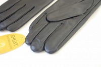 Женские кожаные перчатки Shust Gloves чёрные 369s1 S