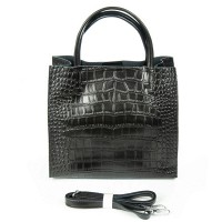 Женская кожаная сумка ALEX RAI 1564 black croco