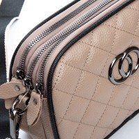 Женский молодежный кожаный клатч ALEX RAI 17001 beige