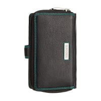 Женский кожаный кошелек Visconti R13 Carmelo c RFID (Black/ Rhumba)