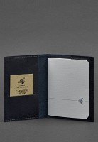 Кожаная обложка для паспорта 1.2 синяя Краст BN-OP-1-2-NAVY-BLUE