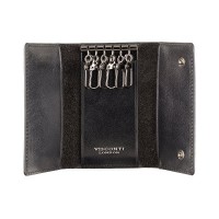 Кожаная ключница Visconti ENZ76 Dino (Black Shadow)
