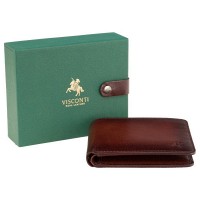 Кожаный мужской кошелек Visconti AT58 Milo c RFID (Burnish Tan)
