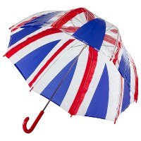 Зонт-трость женский механический Incognito-30 PVC Dome L736 Union Jack (Флаг)