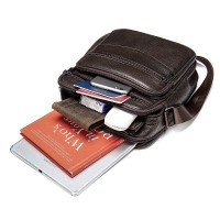 Мужская кожаная тёмно-коричневая сумка Vintage 14991