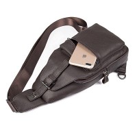 Кожаный коричневый рюкзак-слинг John McDee jd4012q