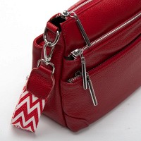 Женская кожаная сумка через плечо ALEX RAI 8269 wine red