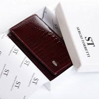 Женский кожаный лаковый кошелек SERGIO TORRETTI FEW214 wine red