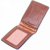 Кожаный мужской зажим для купюр ручной работы GRANDE PELLE 11636 