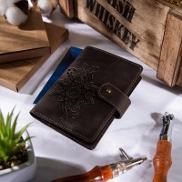Обложка для паспорта из кожи Hi Art «Mehendi Classic» PB-02/1 Shabby Gavana Brown