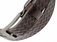 Мужской кожаный ремень под джинсы Skipper 1255-40 коричневый 4 см