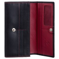 Женский кожаный кошелек Visconti CD21 Topaz (Black Red)