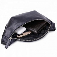 Мужская кожаная сумка бананка, сумка напоясная Grande Pelle 741670