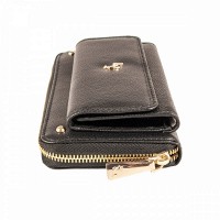 Английский женский кожаный кошелек Ashwood J54 Black (Черный)