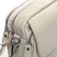 Женский молодежный кожаный клатч ALEX RAI 3904 pale grey