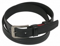 Мужской кожаный ремень под джинсы Skipper 1052-35 черный 3,5 см