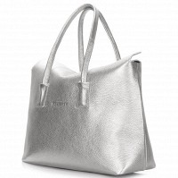 Кожаная сумка POOLPARTY Sense silver