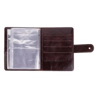 Кожаный картхолдер Hi Art «Mehendi Classic» CH-06 Crystal Brown Silk