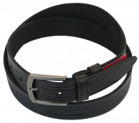 Мужской кожаный ремень под брюки Skipper 1006-35 черный 3,5 см