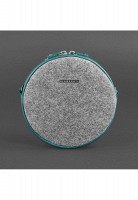 Женская фетровая круглая сумка  BlankNote Таблетка с кожаными бирюзовыми вставками BN-BAG-23-FELT-TIFFANY