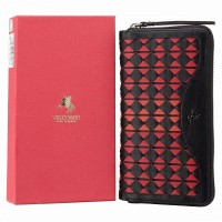Женский кожаный кошелек Visconti BR76 (Black/Cherry)