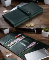 Портмоне из натуральной кожи Hi Art WP-08br Shabby Alga