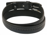 Мужской кожаный ремень под брюки Skipper 1048-35 черный 3,5 см