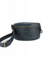 Женская кожаная поясная сумка темно-синяя винтажная TW-BELTBAG-BLUE-CRZ
