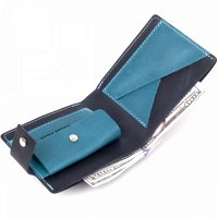 Мужской кожаный кошелек GRANDE PELLE 11461 Темно-синий