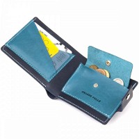 Мужской кожаный кошелек GRANDE PELLE 11461 Темно-синий