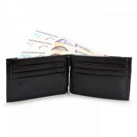 Мужской кожаный зажим для купюр BE BRETTON 168-R24C black
