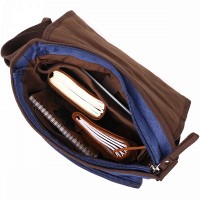 Мужская тканевая сумка через плечо для ноутбука 13" Vintage 22203 