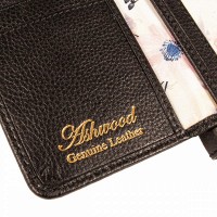 Английский женский кожаный кошелек Ashwood J54 Black (Черный)