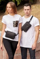 Кожаная поясная сумка Dropbag Mini черная Crazy Horse BlankNote bn-bag-6-g-kr