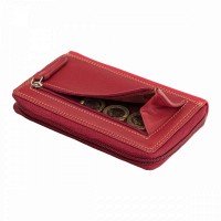 Женский кожаный кошелек с RFID защитой Visconti RB98 Aruba (Red Multi)