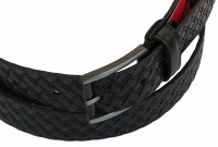 Мужской кожаный ремень под брюки Skipper 1135-35 черный 3,5 см