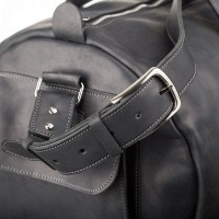 Дорожная черная кожаная сумка Grande Pelle 11046 