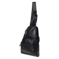 Мужская кожаная сумка-слинг Borsa Leather K1029-black