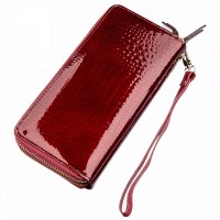 Женский бордовый кошелёк из натуральной лаковой кожи ST Leather 18907