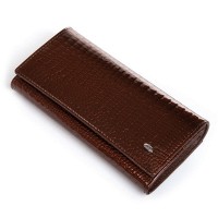 Женский кожаный лаковый кошелек SERGIO TORRETTI FEW501-2 brown