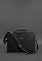 Женская кожаная сумка для ноутбука и документов BlankNote черная Краст BN-BAG-36-G