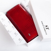 Женский кожаный лаковый кошелек SERGIO TORRETTI FEW501-2 red