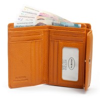 Женский кожаный кошелек Bright DR. BOND WS-31 yellow