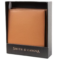 Мужской  кожаный кошелек Smith & Canova 90015 Asquith (Black-Tan)