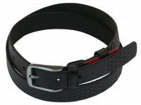 Мужской кожаный ремень под брюки Skipper 1018-35 черный 3,5 см
