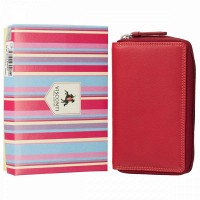 Женский кожаный кошелек с RFID защитой Visconti RB98 Aruba (Red Multi)
